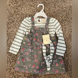 NWT Btween 24 month stripped long sleeve shirt with flower corduroy dress